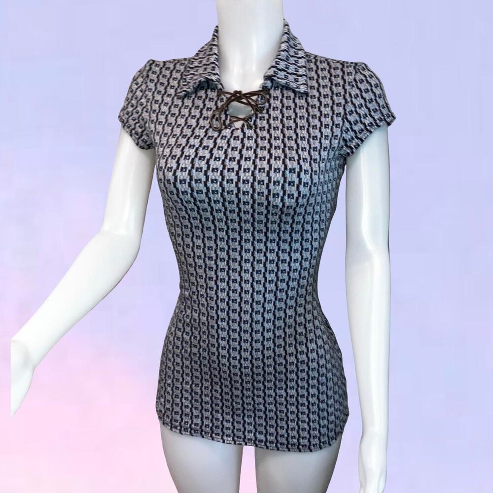 90s does 70s vintage pattern mini dress